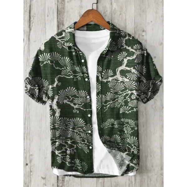 New Casual Printed Hawaiian Shirt Men